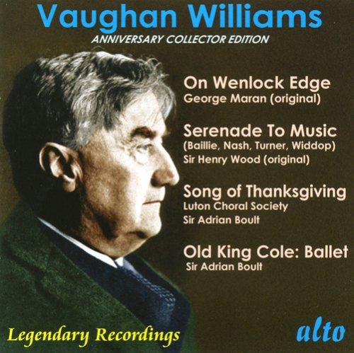 CD cover for Vaughan Williams’ anniversary collection featuring a portrait.