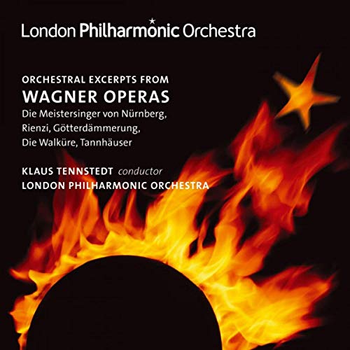 CD cover: London Philharmonic Orchestra performing Wagner opera excerpts, fiery image.