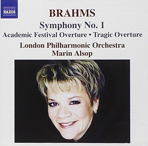 CD cover featuring Marin Alsop and text listing Brahms’ compositions.