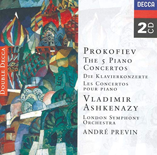 CD cover for Prokofiev’s piano concertos featuring Vladimir Ashkenazy.