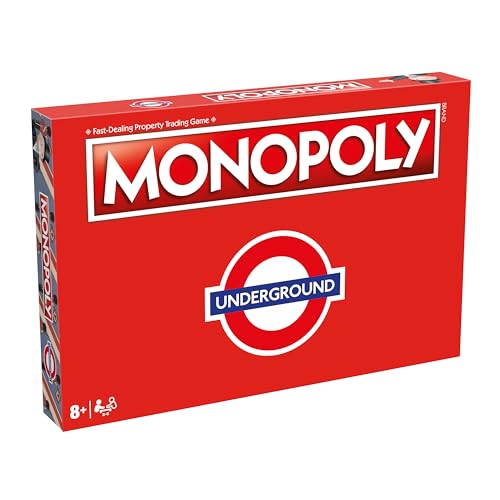 Red Monopoly box with London Underground logo and “8+” age recommendation.