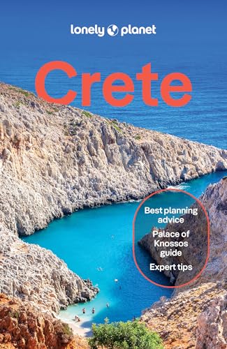 Travel guidebook with Crete island maps, photos, and text, covered in a paperback or flexi-bind.