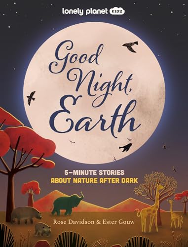 Book cover with a large moon, animals, and the title “Good Night, Earth”.