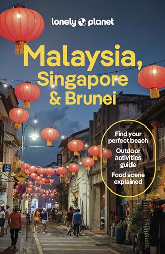 Book cover showing a street decorated with red lanterns in Malaysia, Singapore, and Brunei.