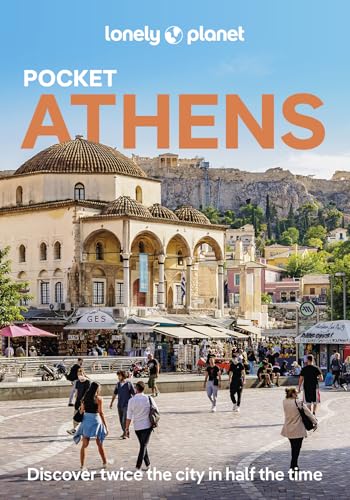 Lonely Planet Pocket Athens travel guide cover featuring a historic building and city square.