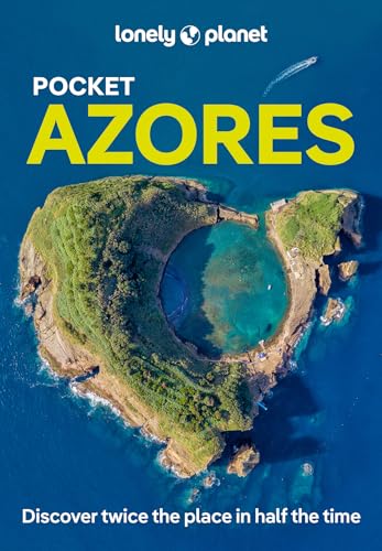 Lonely Planet Pocket Azores guidebook cover featuring an aerial view of a heart-shaped island.
