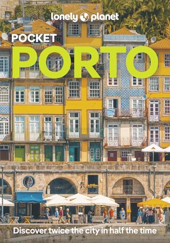 Front cover of Lonely Planet Pocket Porto travel guide featuring colorful buildings and street cafes.