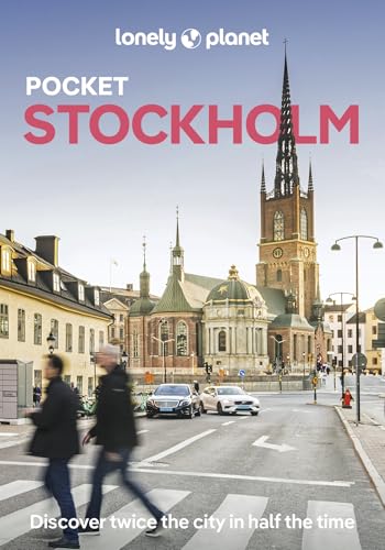 Lonely Planet Pocket Stockholm travel guide cover featuring a Stockholm street scene with church.