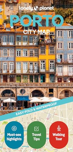Lonely Planet Porto City Map cover featuring colorful buildings and a street map overlay.