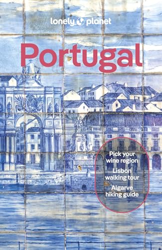 Lonely Planet Portugal travel guide cover featuring a blue and white tiled mural.