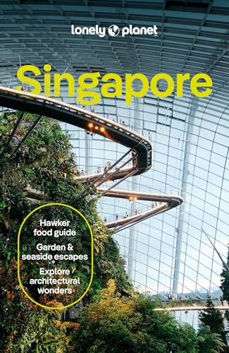 Lonely Planet Singapore travel guide cover featuring the Cloud Forest dome at Gardens by Bay.
