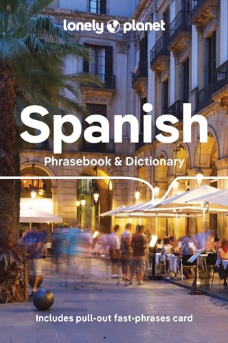 Travel phrasebook and dictionary with Spanish text, cover image, and travel-related graphics and layout.