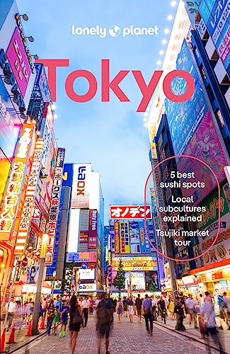 Lonely Planet Tokyo guidebook cover with a busy street scene.