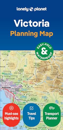 Lonely Planet Victoria Planning Map showing a detailed topographical map of Victoria, Australia.