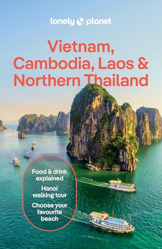 Lonely Planet travel guide cover featuring limestone karst islands in Ha Long Bay, Vietnam.