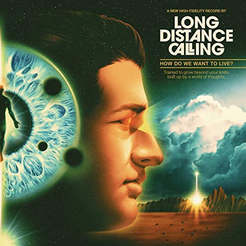 "CD cover art featuring a man's profile with a planet and rocket launch."