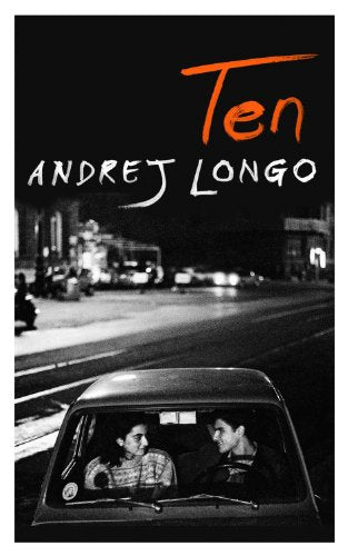 Book cover: "Ten" by Andrej Longo, showing a car with two figures.