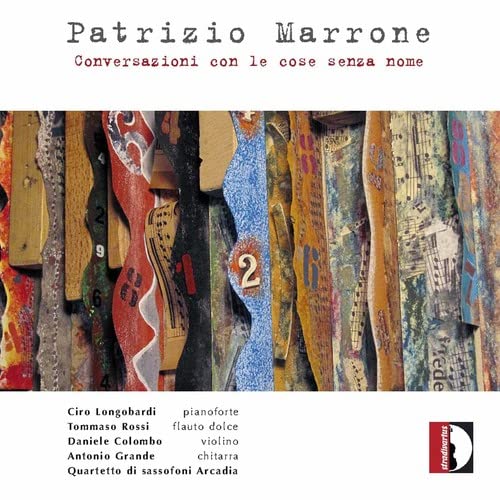 CD cover with colorful, patterned wooden objects and artist names listed.