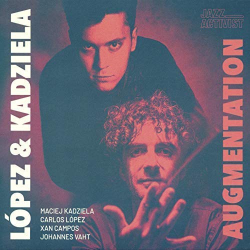 CD cover for "Augmentation" by Lopez & Kadziela, featuring two musicians.
