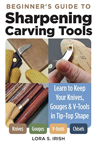 Book cover showing carving tools and hands sharpening with stones.