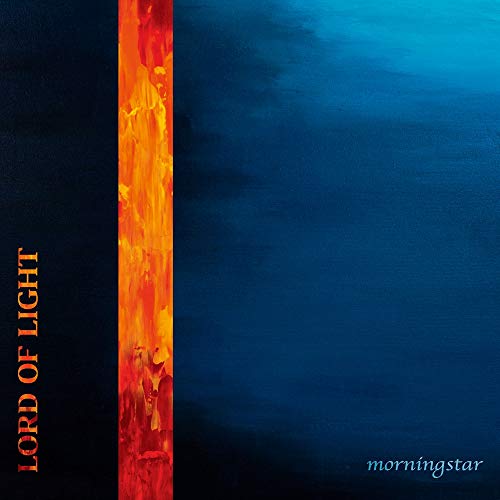 CD cover with a vertical fiery orange stripe on a blue background.