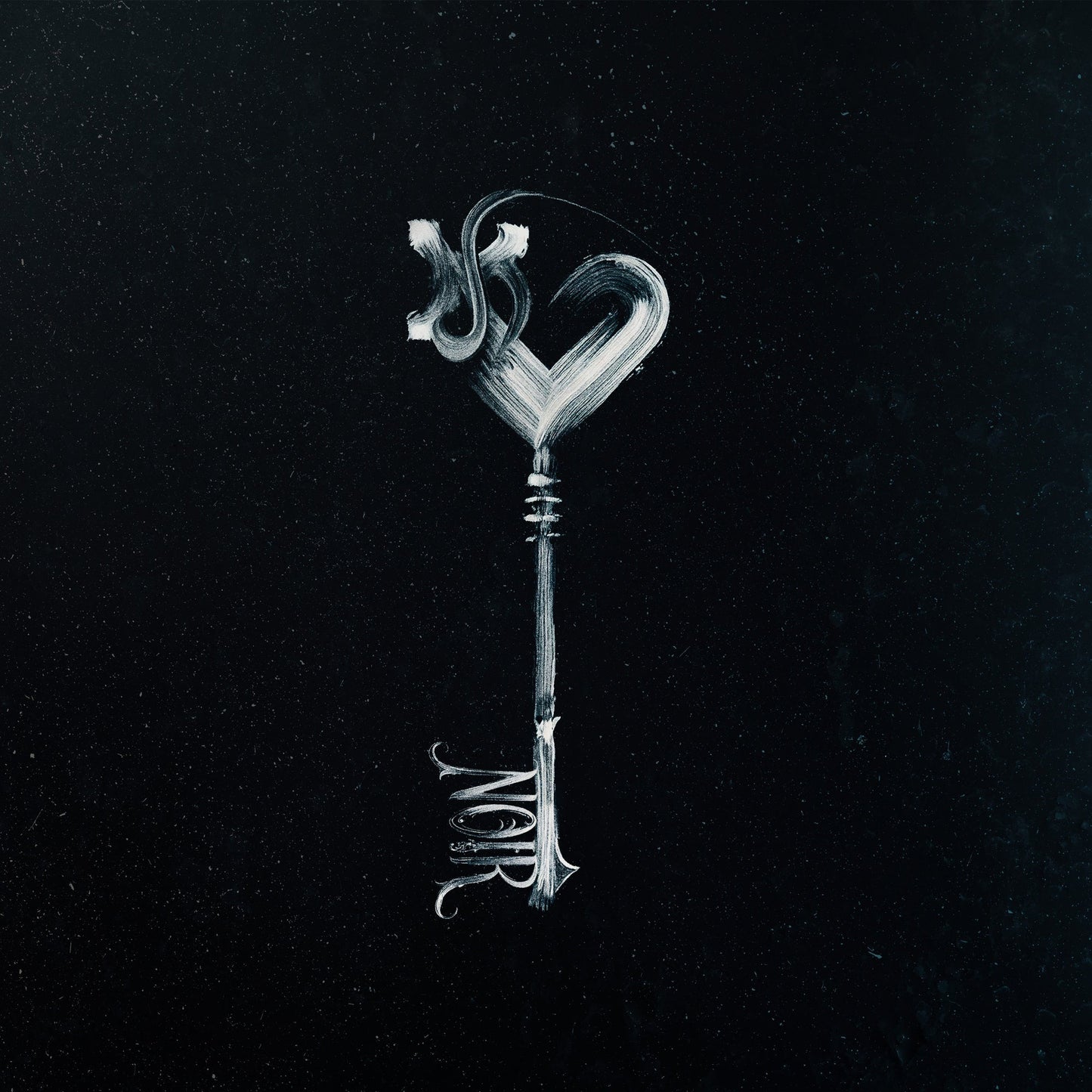Dark album cover featuring a stylized, ornate key against a black background.