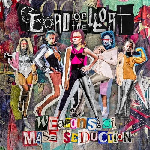 Collage-style album cover featuring five stylized figures with blindfolds and bold typography.