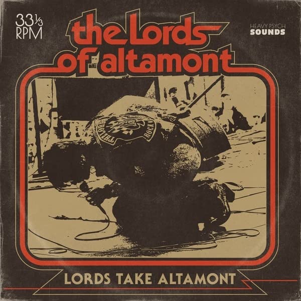 Vinyl record cover: "Lords Of Altamont" with a biker illustration.