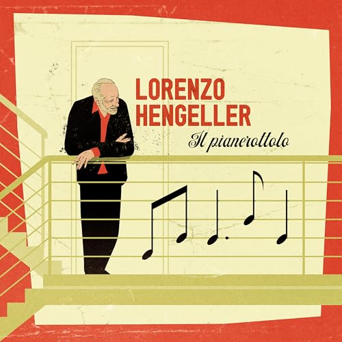 CD cover: man in suit leaning on a staircase with musical notes.