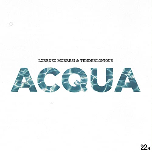 Vinyl record cover with the word "ACQUA" filled with water imagery.