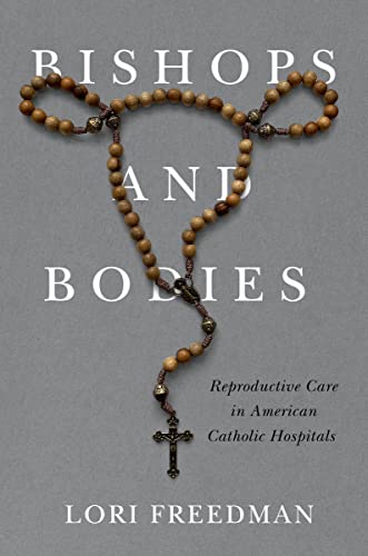 Book cover with a rosary draped over the title "Bishops and Bodies.