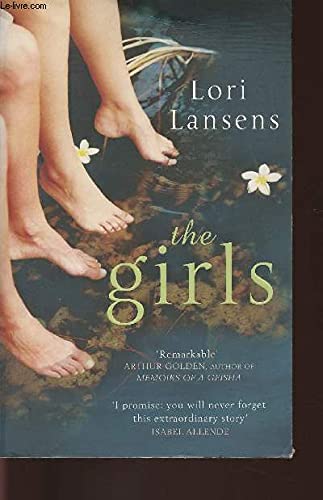 Book cover: feet dangling in water with white flowers, title "the girls".