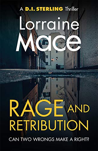 Book cover with city street reflection, title “Rage and Retribution.”