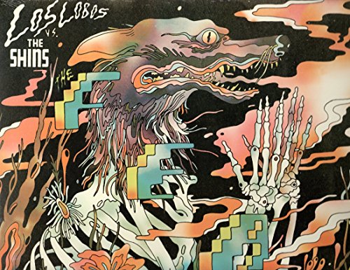Record cover featuring a colorful, illustrated dinosaur and skeletal hands.