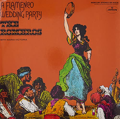 Album cover for "A Flamenco Wedding Party" by The Romeros, featuring dancers.