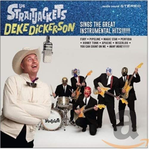 CD cover featuring masked musicians and a cowboy with guitars.