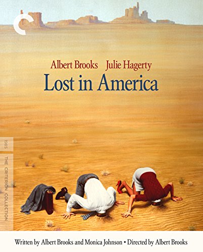 Lost in America" Blu-ray cover: people searching in a desert landscape.