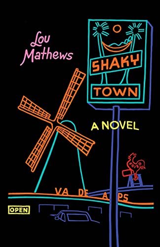 Book cover: neon sign reading "Shaky Town" over a desert scene.