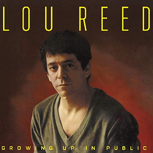 Lou Reed album cover: portrait of the musician against a red background.