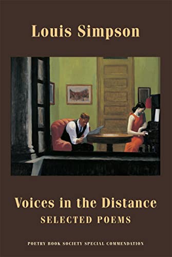 Book cover: "Voices in the Distance" by Louis Simpson, painting of a couple.