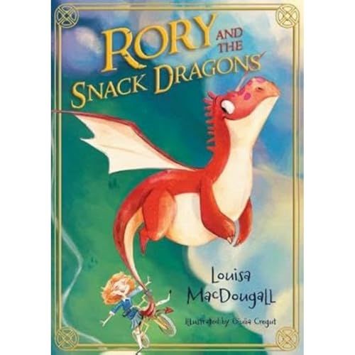 Book cover: red dragon and girl with bicycle, titled "Rory and the Snack Dragons.