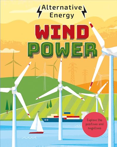 Book cover illustration showing wind turbines in a landscape with a ship and sailboat.