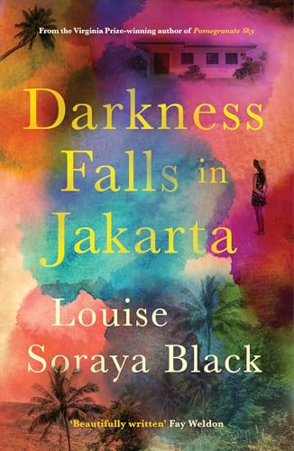 Book cover: “Darkness Falls in Jakarta” with colorful abstract background.