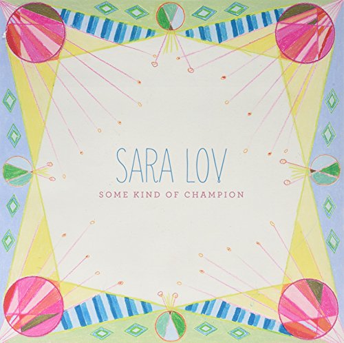 Vinyl record cover with colorful geometric design and text “Sara Lov”.