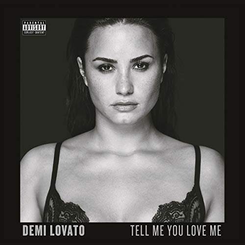 Black and white portrait of Demi Lovato for the album "Tell Me You Love Me".
