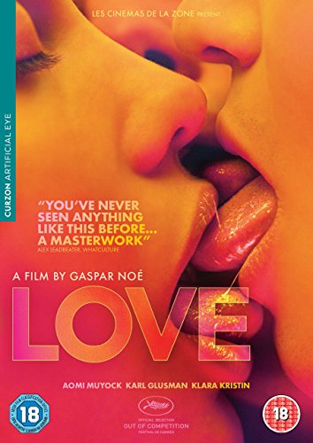 DVD cover for the film "Love" featuring a close-up of lips.