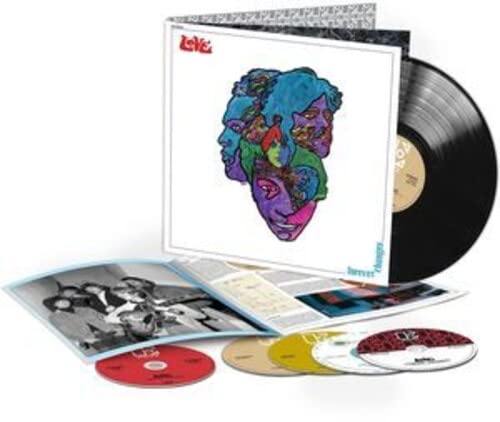 Love - Forever Changes" album cover with colorful faces and accompanying discs.
