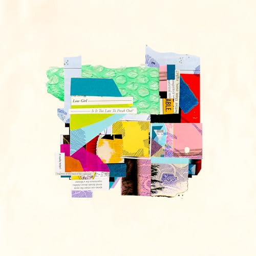 CD cover with abstract collage of colorful paper and bubble wrap.