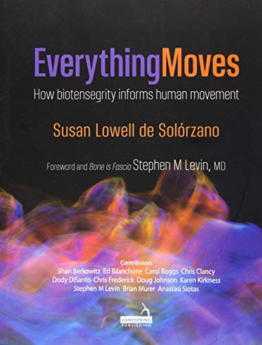 Book cover: "Everything Moves" with abstract, colorful, flowing imagery.
