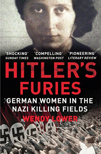 Book cover: "Hitler's Furies" with a woman’s face and Nazi imagery.